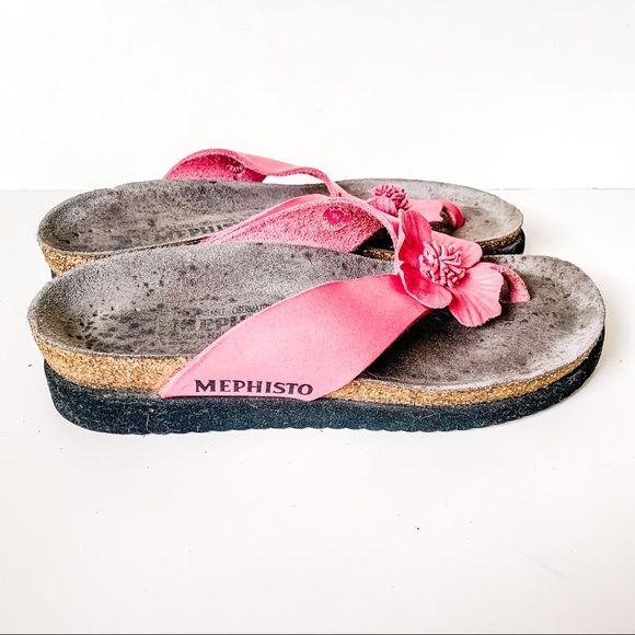 Mephisto Pink Flower Sandals SZ-7.5 - Picture 2 of 11